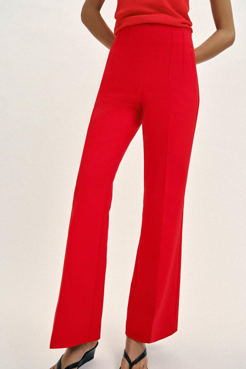 Pantalon taille haute zip dos