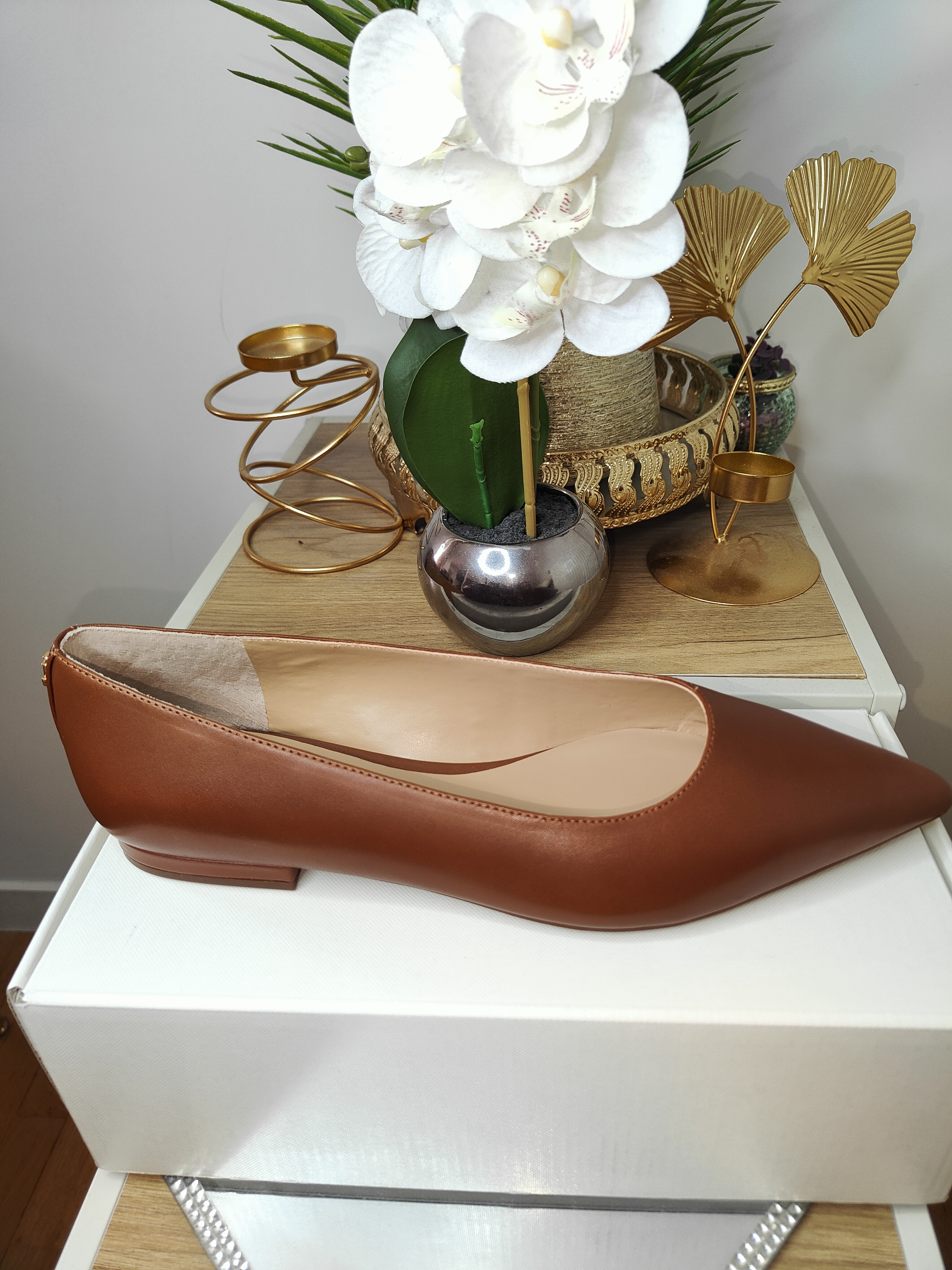 Londyn Burnished Leather Ballet Flat